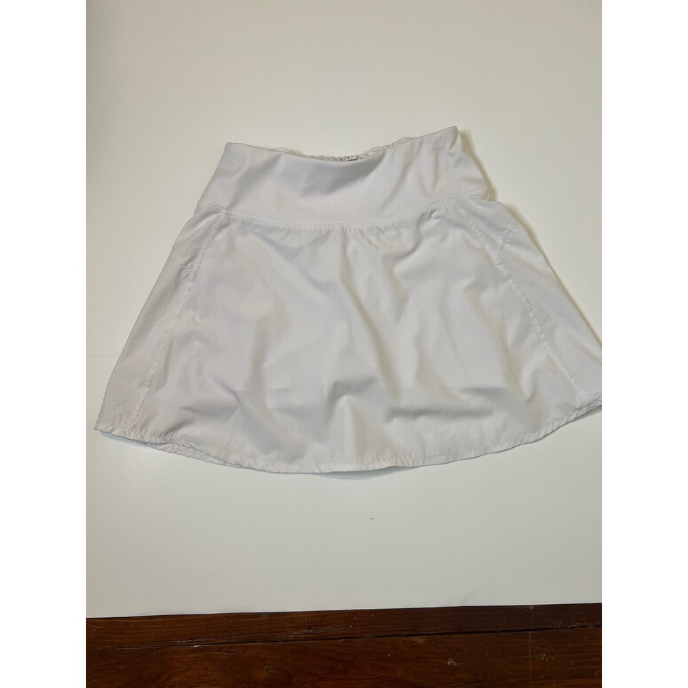 Jessica Simpson Active White Tennis Skort Zipper Pocket Mesh Panels Womens Small